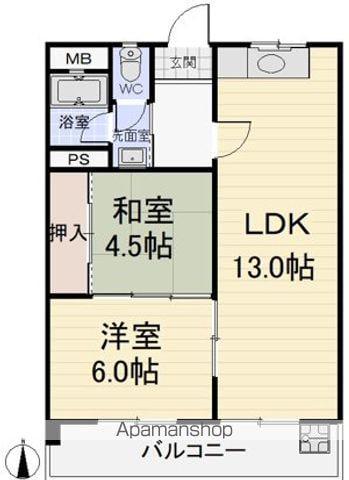 清邦産業ビル(2LDK/4階)の間取り写真