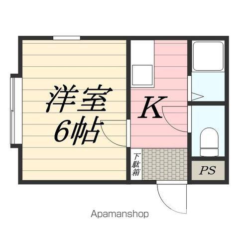 アップルハウス北34条3(1K/2階)の間取り写真