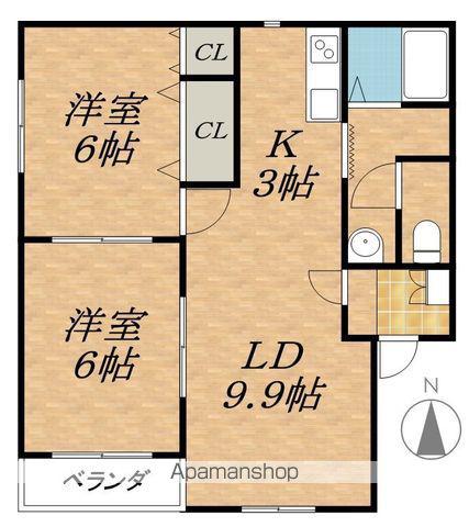 プリオールヴァンベールⅠ(2LDK/1階)の間取り写真