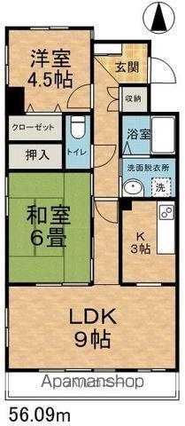 サンシャイン北松本(2LDK/4階)の間取り写真
