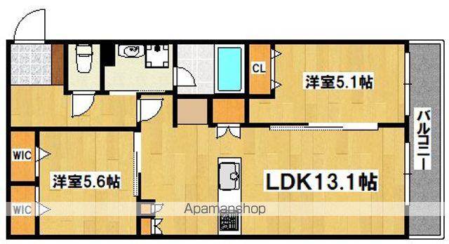 MAISON DE MINE NAGAI PARC EST(2LDK/2階)の間取り写真