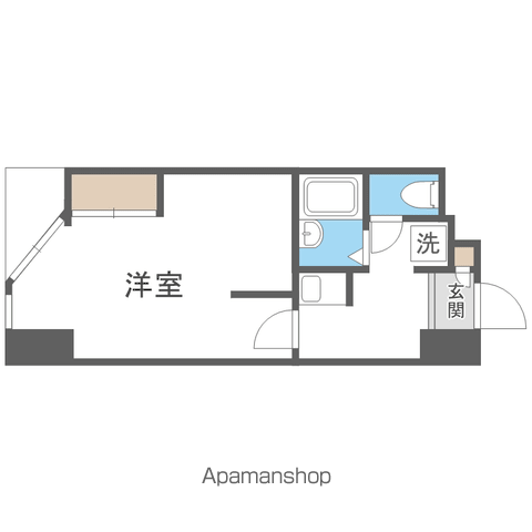 CANVASSすすきの(ワンルーム/4階)の間取り写真