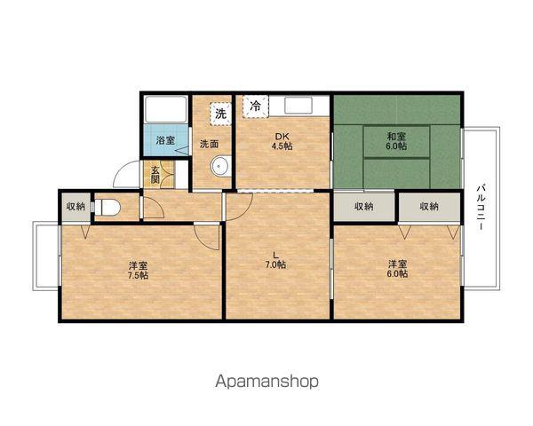 シャイニーSHIBATAⅡ(3LDK/2階)の間取り写真
