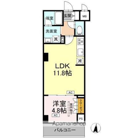 ロイジェント潮見(1LDK/3階)の間取り写真