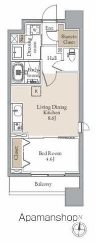 レジディア仙台北四番丁プレイス(1LDK/8階)の間取り写真