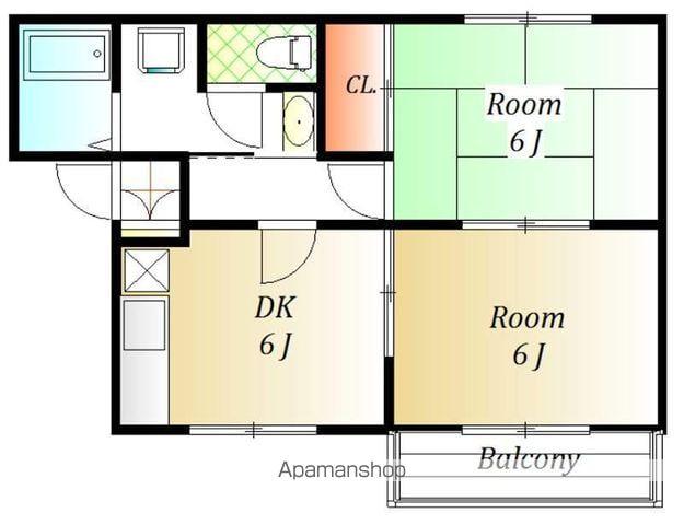 VICTORIA(2DK/2階)の間取り写真