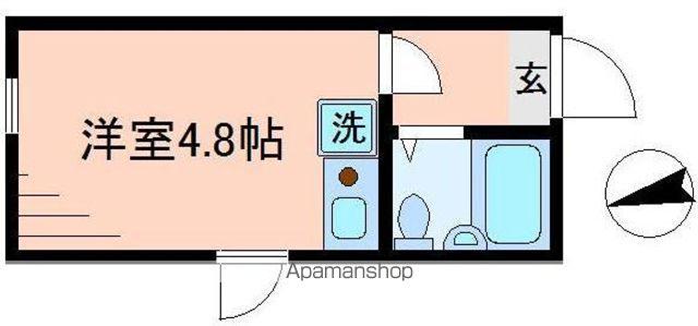 W・LIVE・江古田(ワンルーム/1階)の間取り写真