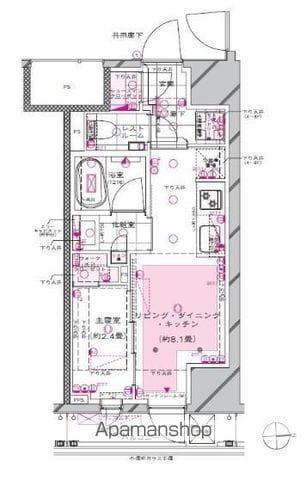 ピアース新宿三丁目(1LDK/4階)の間取り写真