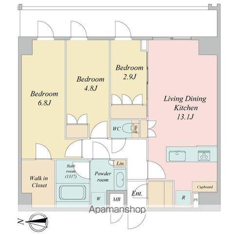 LIME RESIDENCE KAWAGUCHI イースト(3LDK/7階)の間取り写真