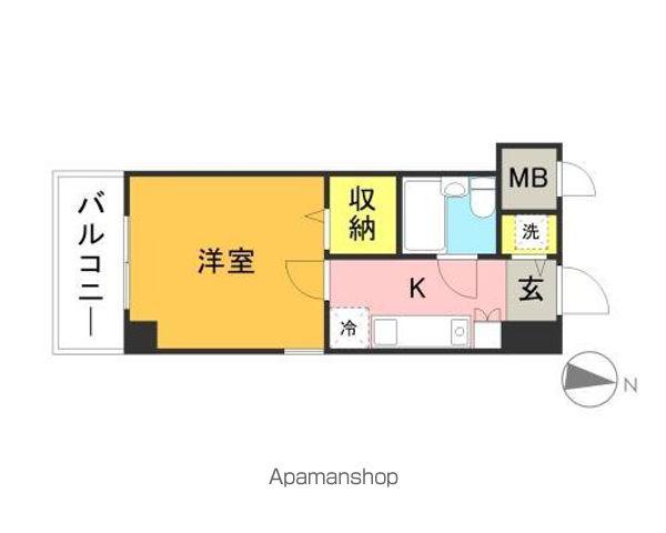 ラ・レジダンス・ド福岡県庁前(1K/3階)の間取り写真