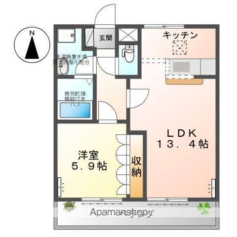 ユーパークA(1LDK/1階)の間取り写真