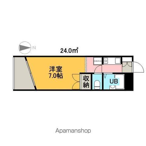 サニーサイドⅡ(ワンルーム/4階)の間取り写真