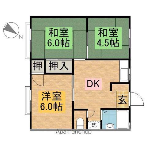 コーポウィードB(3DK/1階)の間取り写真