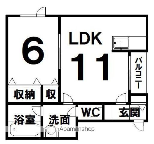 はまなすⅠ(1LDK/2階)の間取り写真