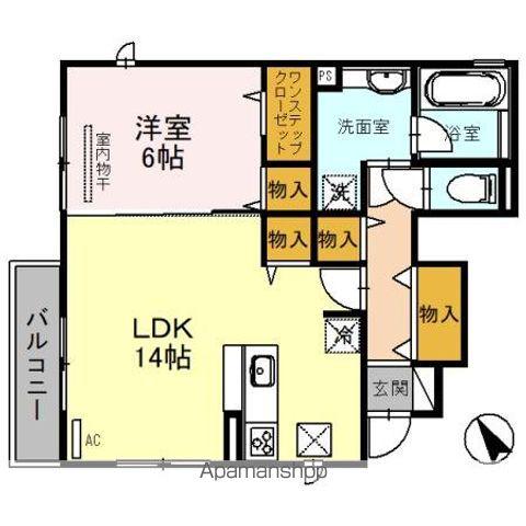 SOLANA(1LDK/1階)の間取り写真