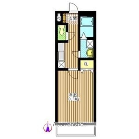 ネィフィオーレ(1K/3階)の間取り写真