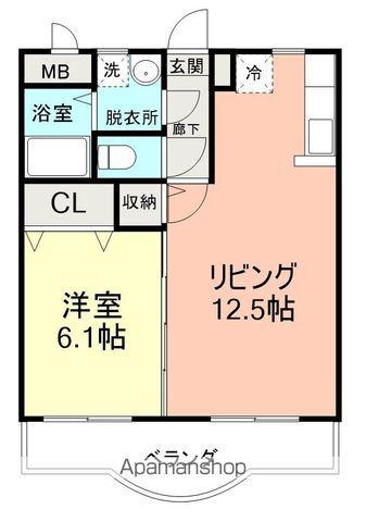 メゾンシャルマン(1LDK/3階)の間取り写真