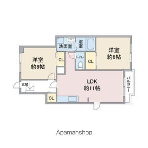 サンフォレスタⅠ(2LDK/1階)の間取り写真