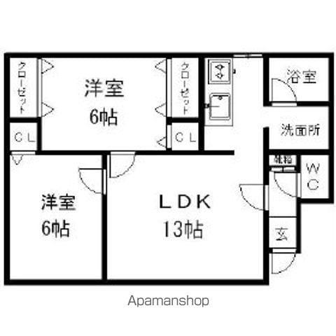 ソシアルトミイNO53(2LDK/2階)の間取り写真