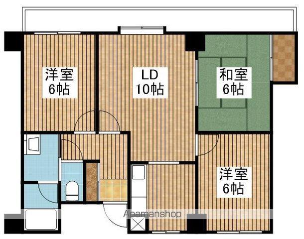 西大畑エルヴェ(3LDK/2階)の間取り写真