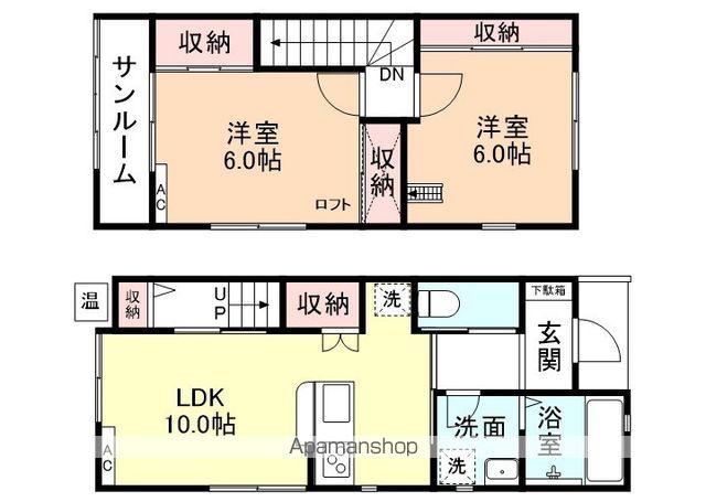 ファイン婦中Ｅ棟(2LDK)の間取り写真