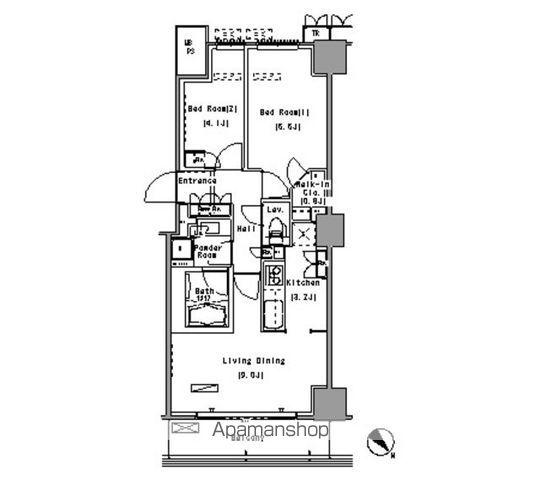 パークアクシス豊洲(2LDK/18階)の間取り写真