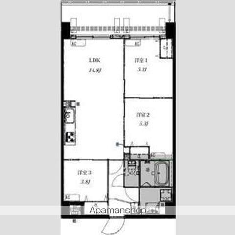 ALIVIS野田阪神(3LDK/8階)の間取り写真