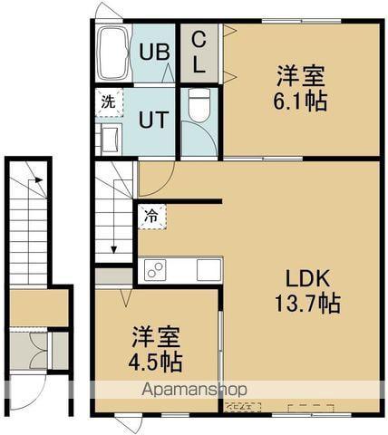 RIOⅢ(2LDK/2階)の間取り写真