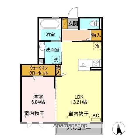 レジンエベール(1LDK/2階)の間取り写真