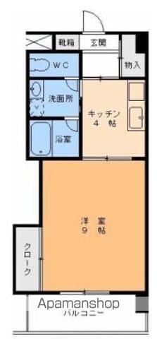 エンゼルコート古町(1K/3階)の間取り写真