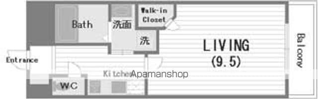 CROWNEHEIME北心斎橋フラワーコート(1K/3階)の間取り写真