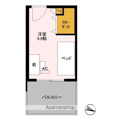 ロイヤルパークスER万代 SHARE万代(ワンルーム/3階)の間取り写真