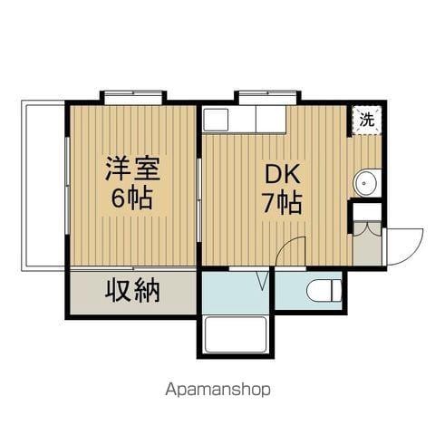 メゾンふじ(1DK/2階)の間取り写真