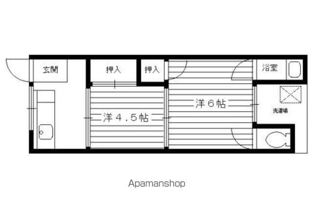 南郷マンション 西(2K/1階)の間取り写真