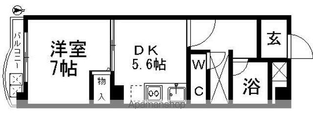アーバンライフ金山Ⅱ(1DK/7階)の間取り写真