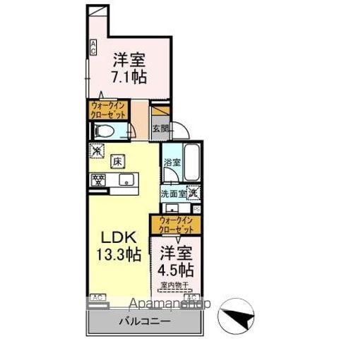D-ROOM弁天IV(2LDK/1階)の間取り写真