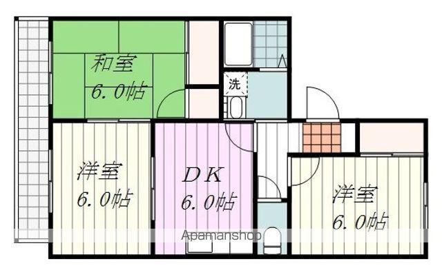 グランドール安田C棟(3DK/2階)の間取り写真