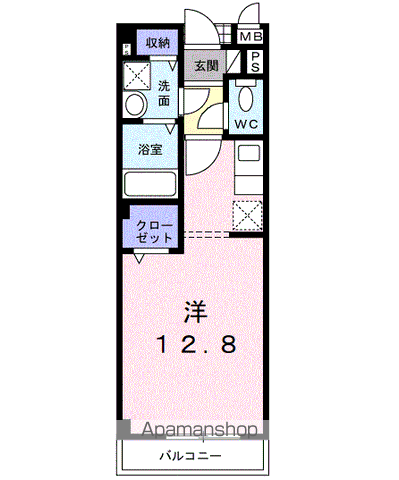 サンスピナ赤見Ⅱ(ワンルーム/2階)の間取り写真