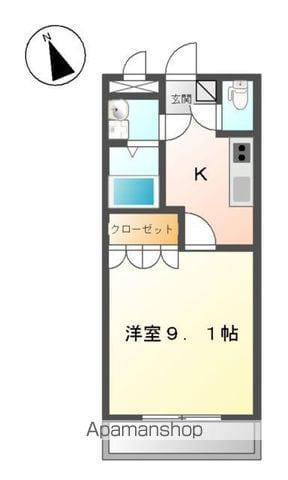 フェリチェ(1K/2階)の間取り写真