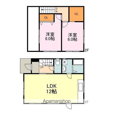 山陽本線 東福山駅 徒歩19分 2階建 築22年(2LDK)の間取り写真