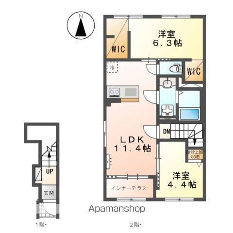 東広島市高屋町桧山 工事(2LDK/2階)の間取り写真