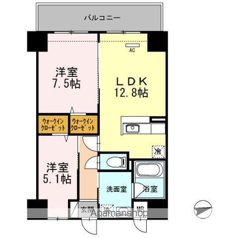 THYME(2LDK/6階)の間取り写真