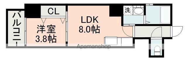 さくらヒルズ大黒町(1LDK/4階)の間取り写真