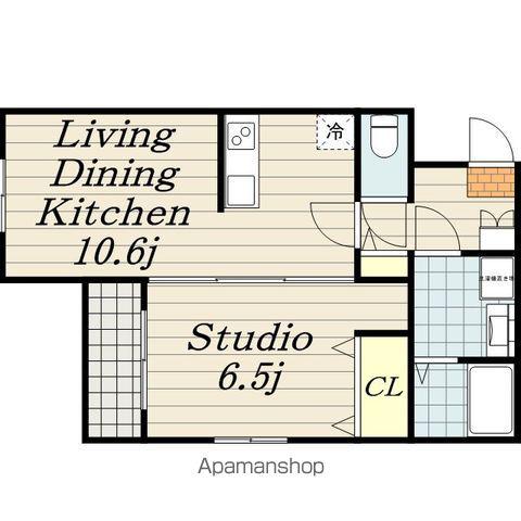 カーサメイプル千葉中央(1LDK/4階)の間取り写真