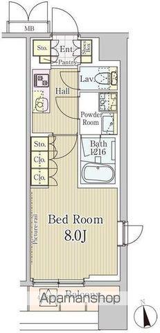 LONG ISLAND EBISU(1K/6階)の間取り写真