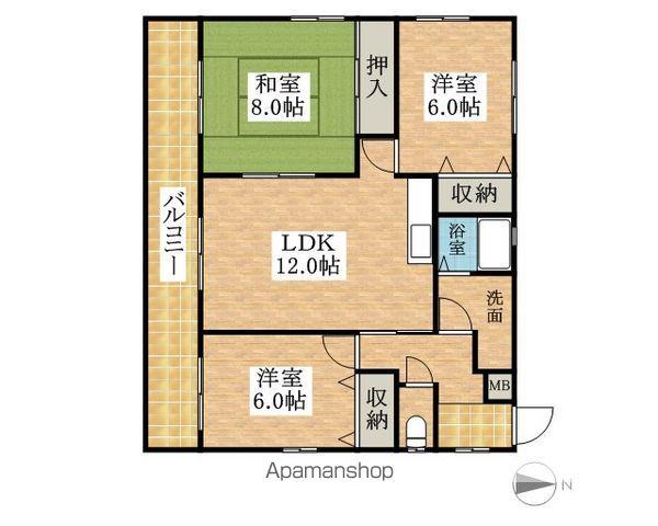 マーベラス栄和(3LDK/1階)の間取り写真