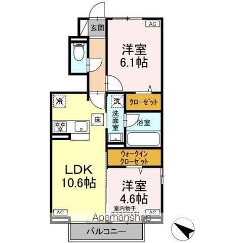 アナシエ富田町(2LDK/1階)の間取り写真
