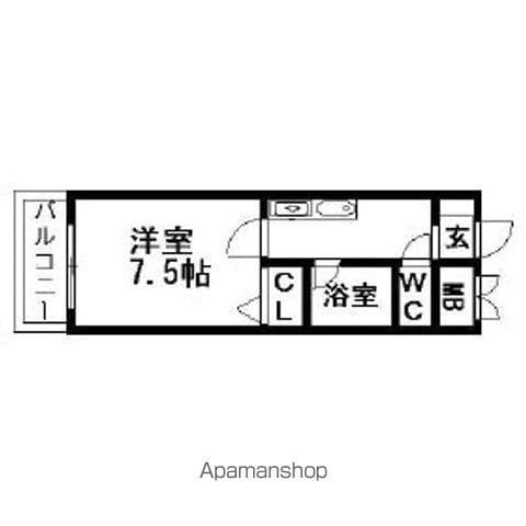 オルザス新潟(1K/2階)の間取り写真