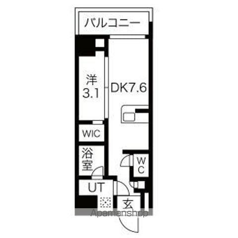 スパシエ新板橋(1DK/12階)の間取り写真
