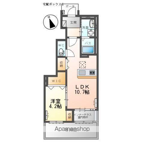 ルミナスA(1LDK/1階)の間取り写真